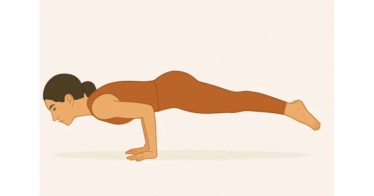 Yoga practitioner performing Mayurasana for digestion and strength