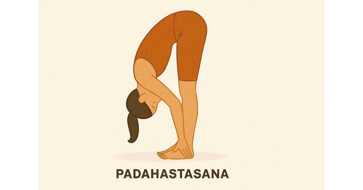 Yoga practitioner performing Padahastasana Hand Under Foot Pose