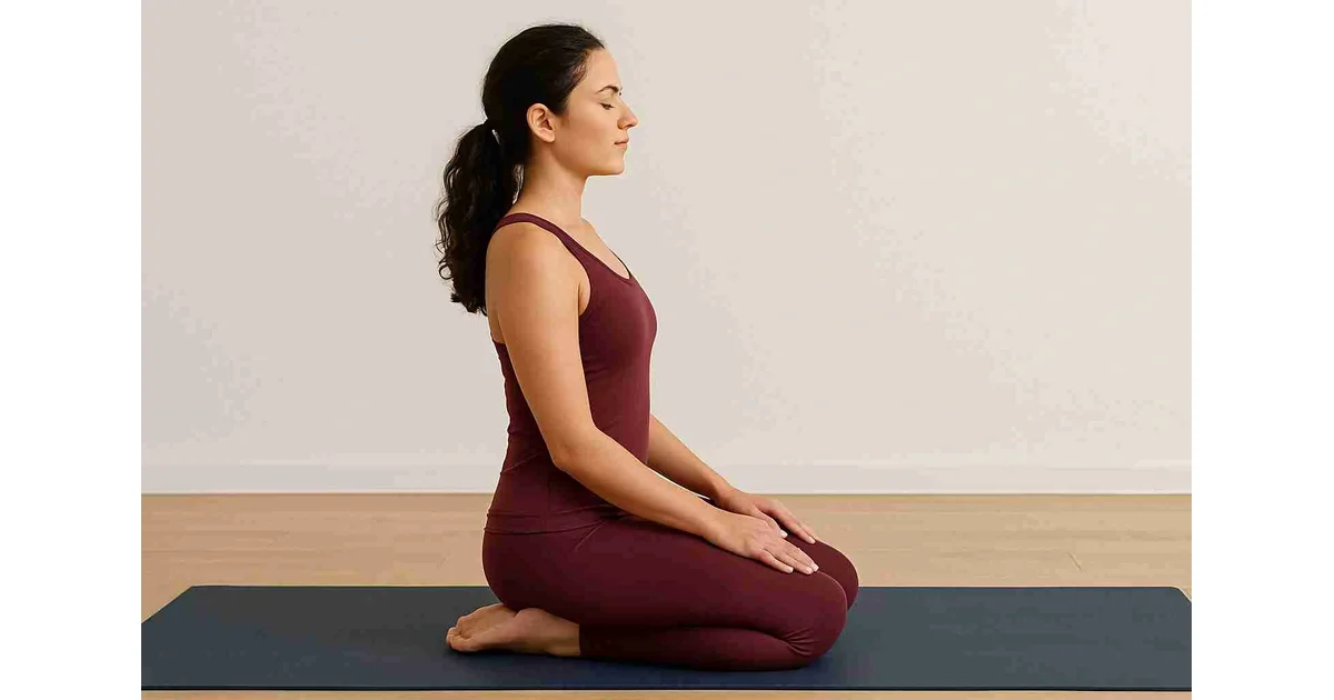 Vajrasana yoga pose for digestion, meditation, and mental relaxation – Thunderbolt Pose posture in yoga.